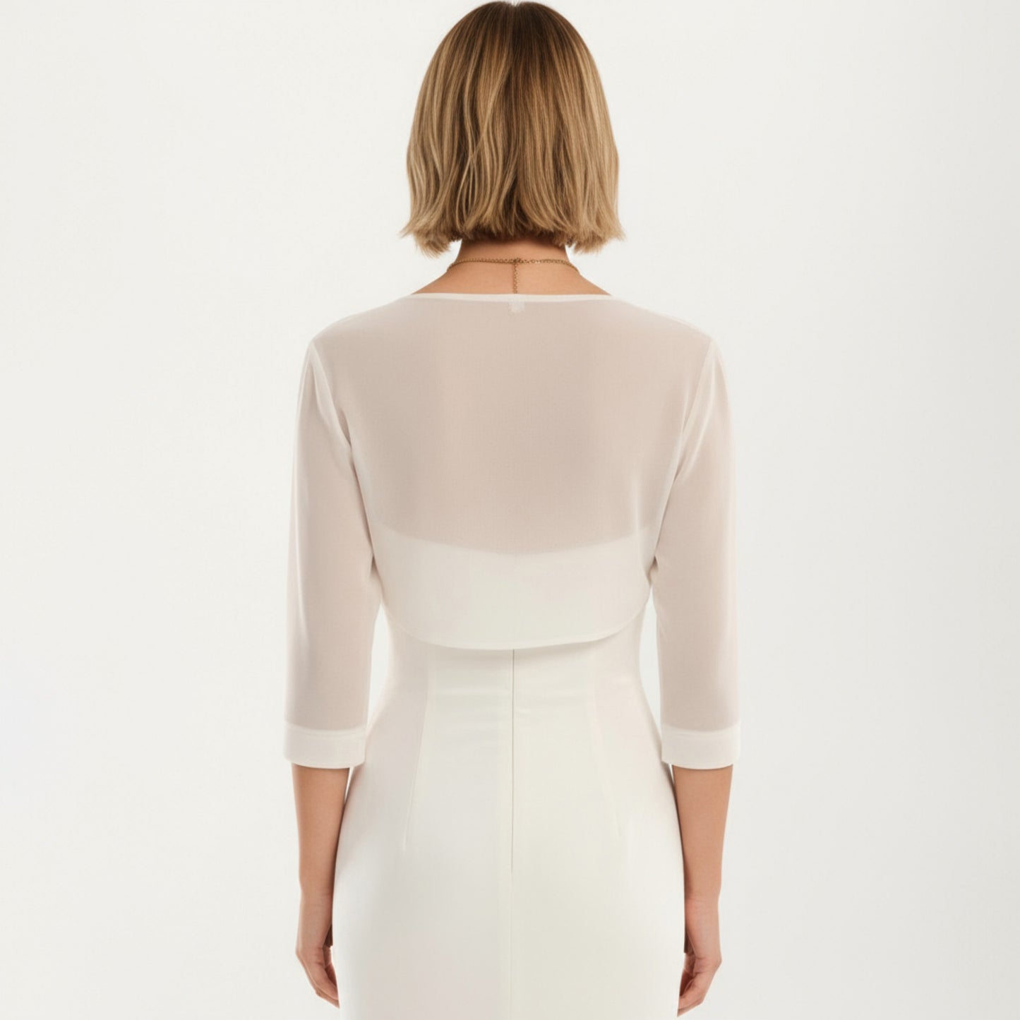 Anna-Kaci Women's Sheer Bolero Cardigan with 3/4 Sleeves and Open Front Design