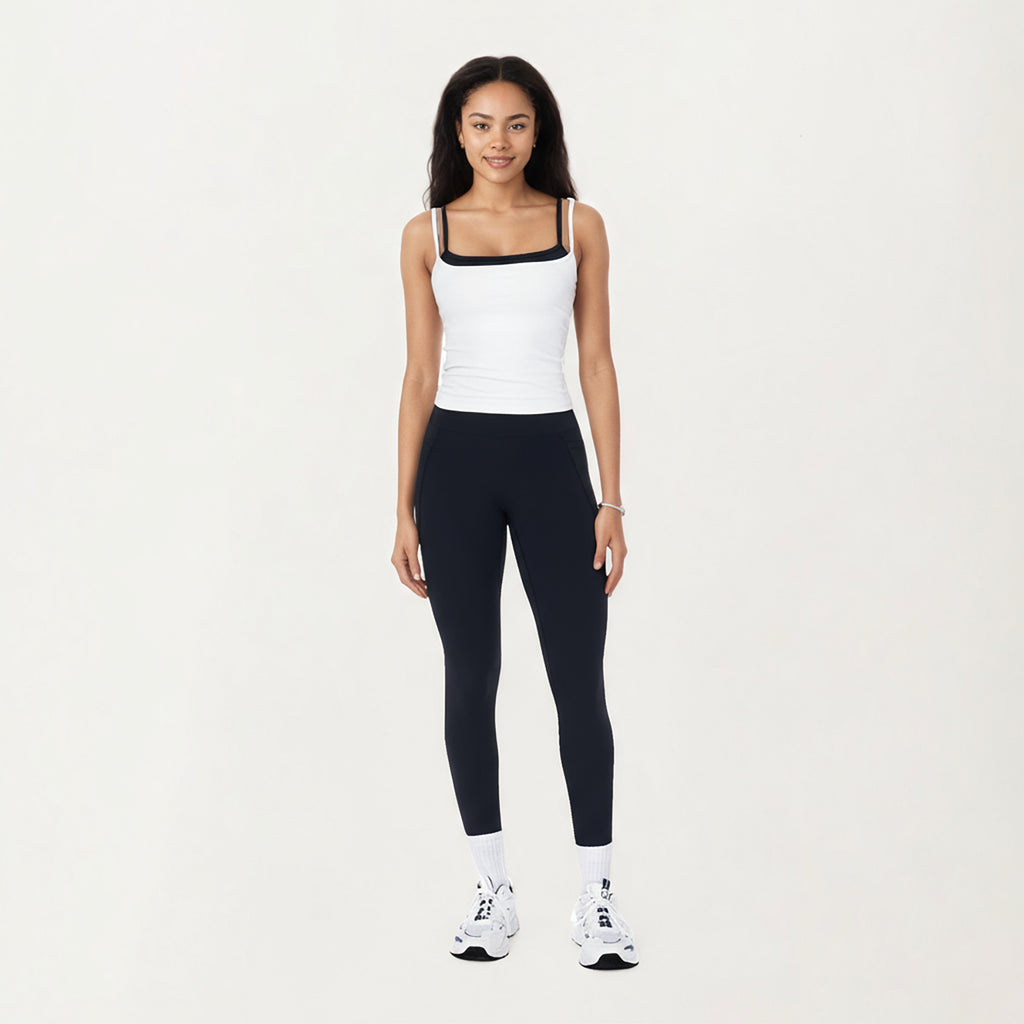 Anna-Kaci Active Women's Double Strap Fitted Active Tank Top with Built-In Shelf Bra