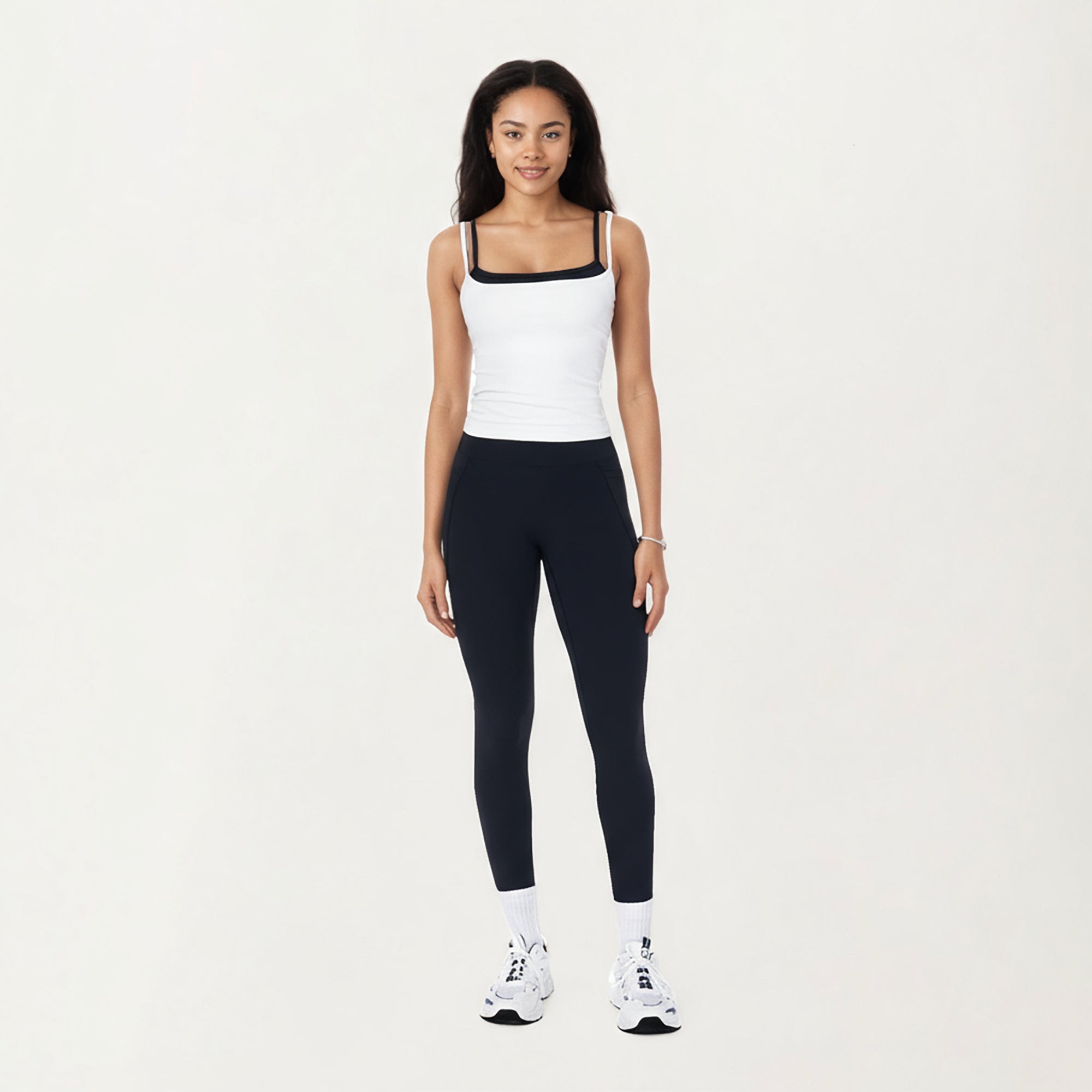 Anna-Kaci Active Women's Double Strap Fitted Active Tank Top with Built-In Shelf Bra