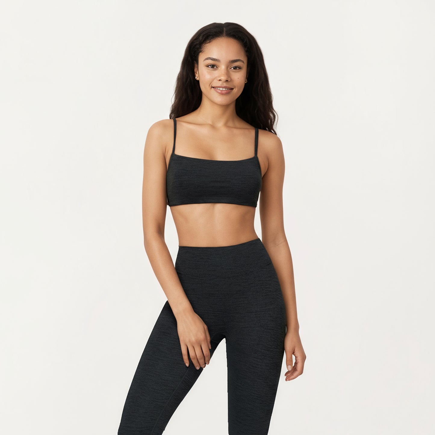 Anna-Kaci Active Women's Seamless Rib Knit Bralette Top with Adjustable Spaghetti Straps