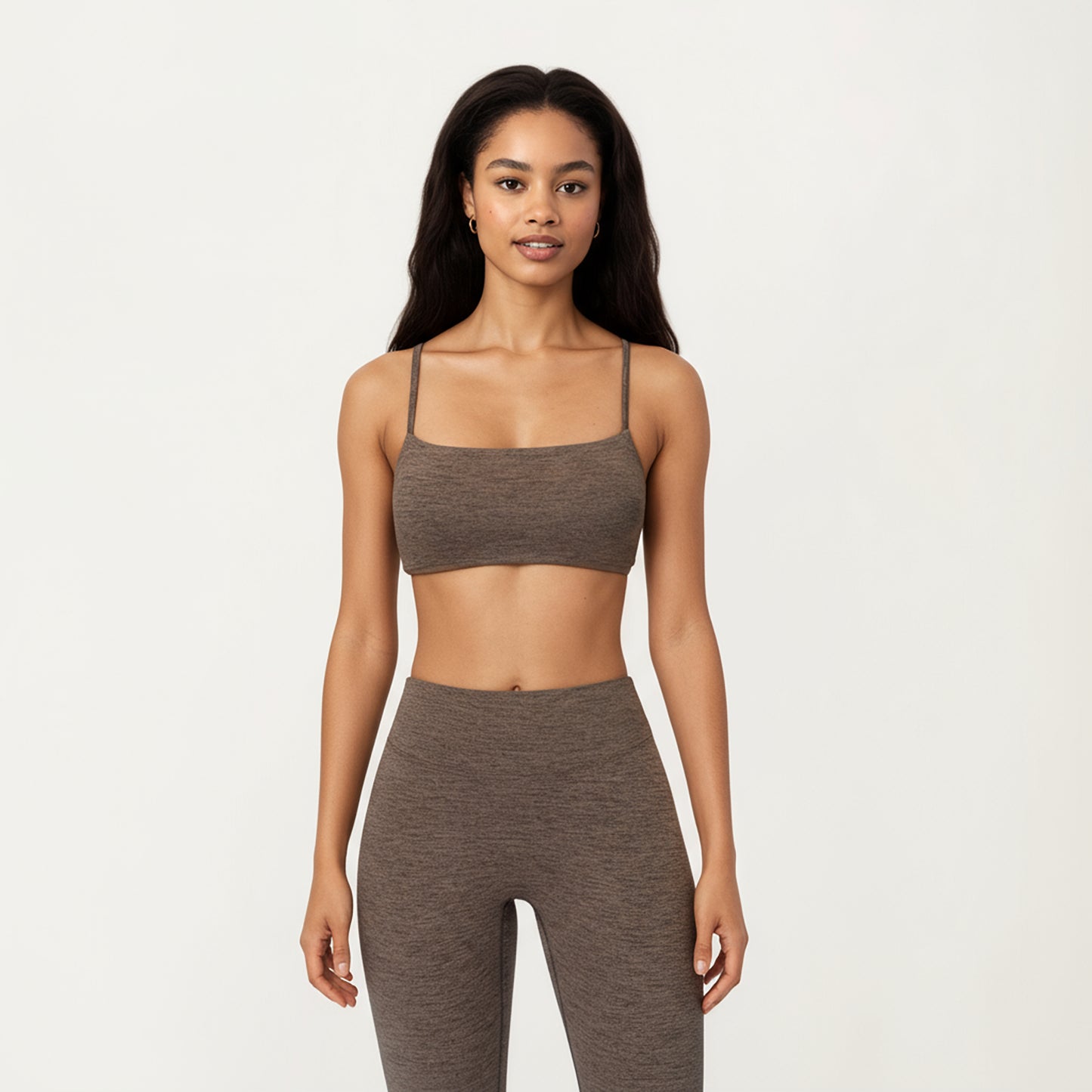 Anna-Kaci Active Women's Seamless Rib Knit Bralette Top with Adjustable Spaghetti Straps