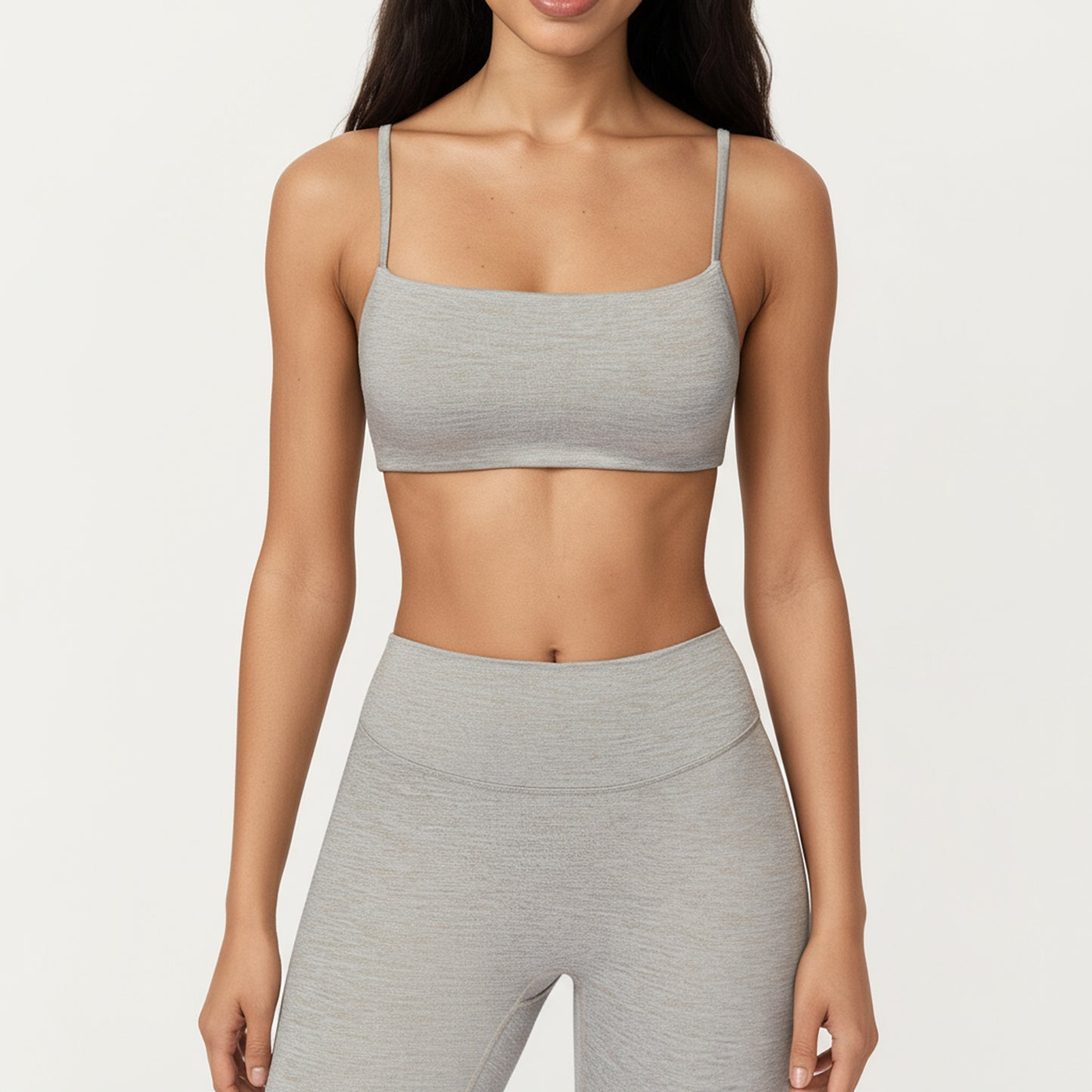 Anna-Kaci Active Women's Seamless Rib Knit Bralette Top with Adjustable Spaghetti Straps