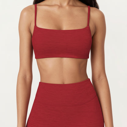 Anna-Kaci Active Women's Seamless Rib Knit Bralette Top with Adjustable Spaghetti Straps