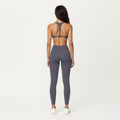 Anna-Kaci Active Women's Twist Front Halter Sports Bra Top with Supportive Wide Straps