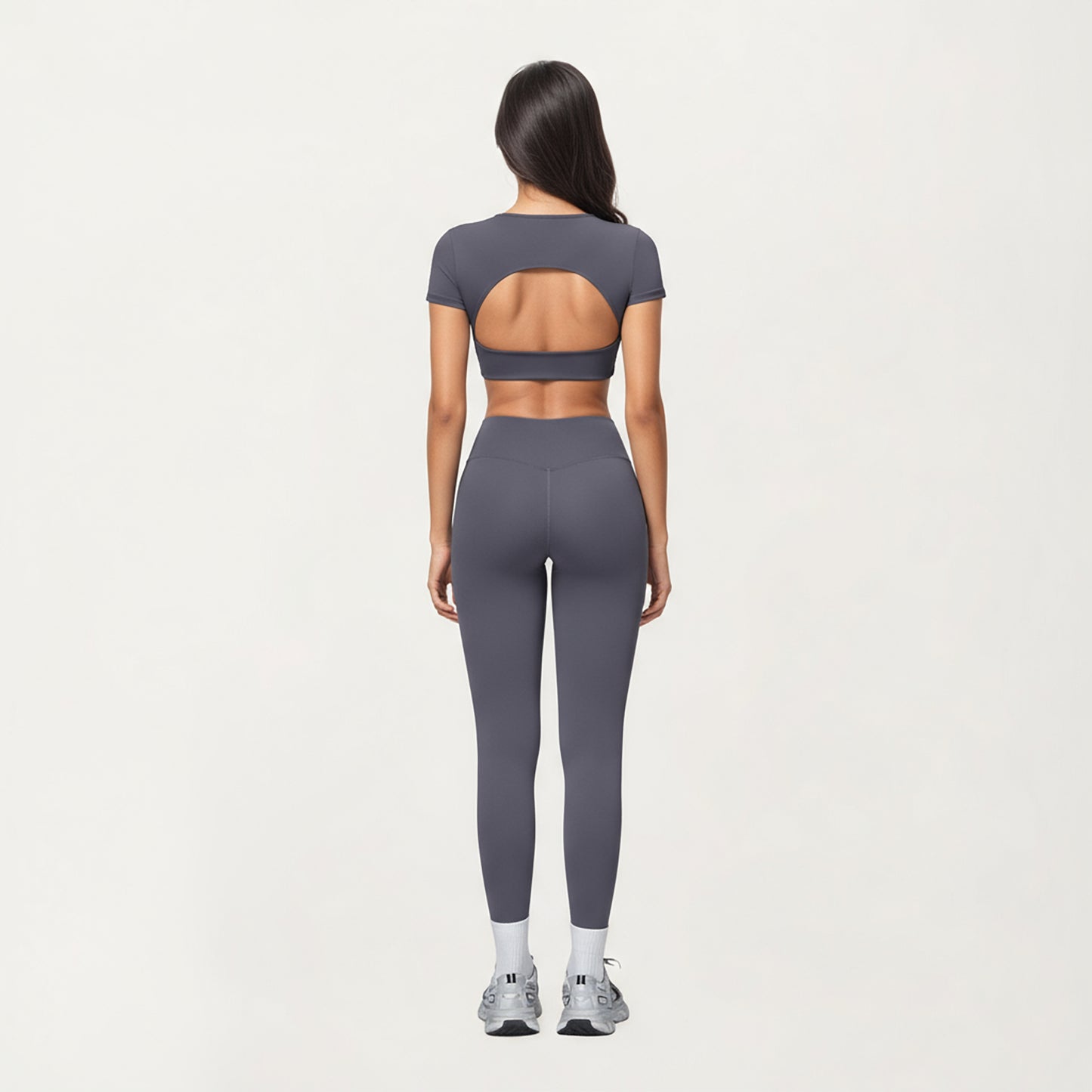 Anna-Kaci Active Women's Short Sleeve Twist Front V-Neck Crop Active Top