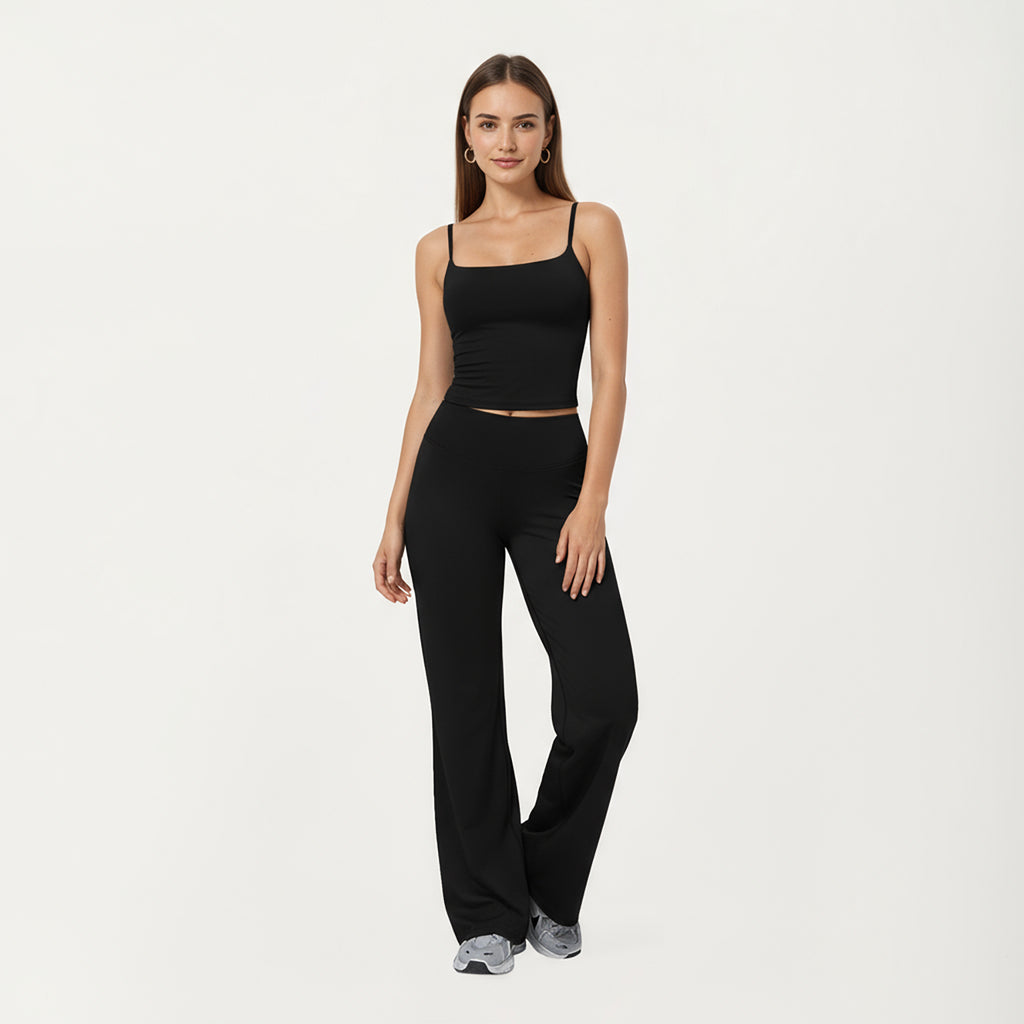 Anna-Kaci Active Women's Fitted Spaghetti Strap Square Neck Stretch Camisole Top