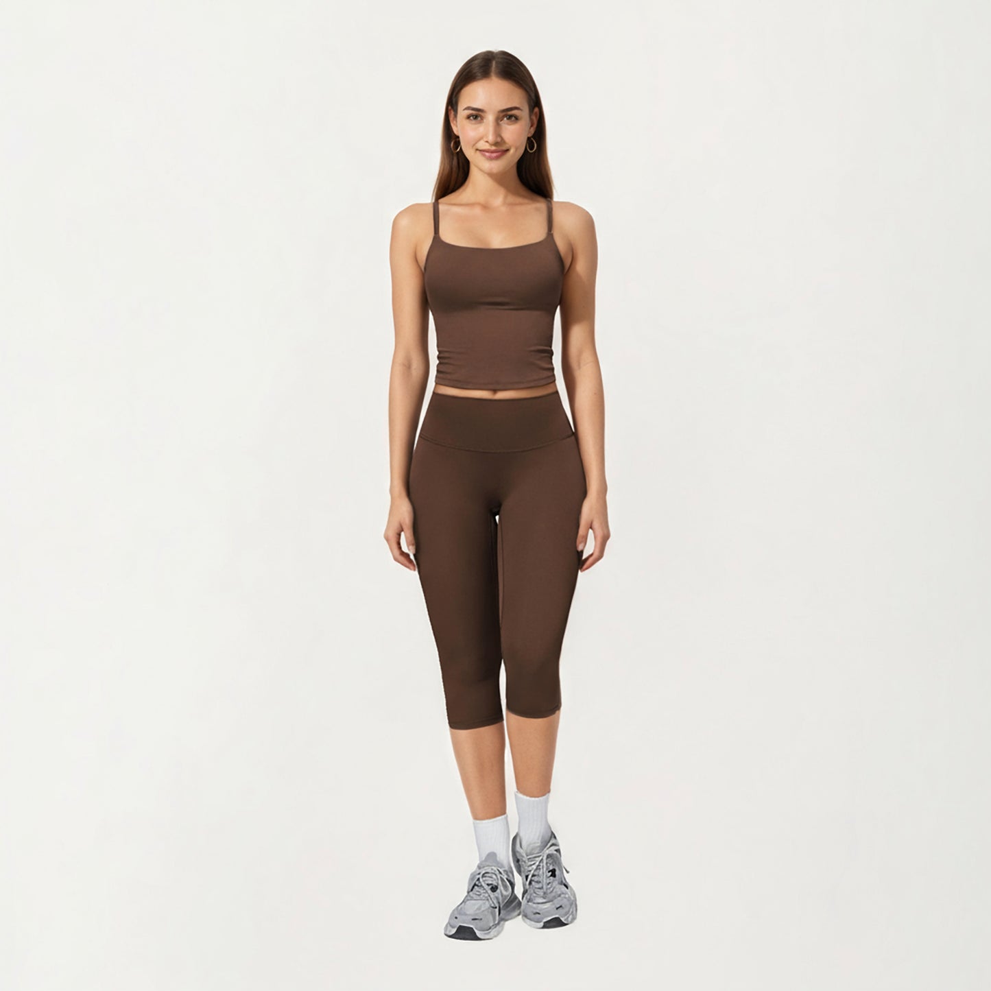 Anna-Kaci Active Women's Fitted Spaghetti Strap Square Neck Stretch Camisole Top