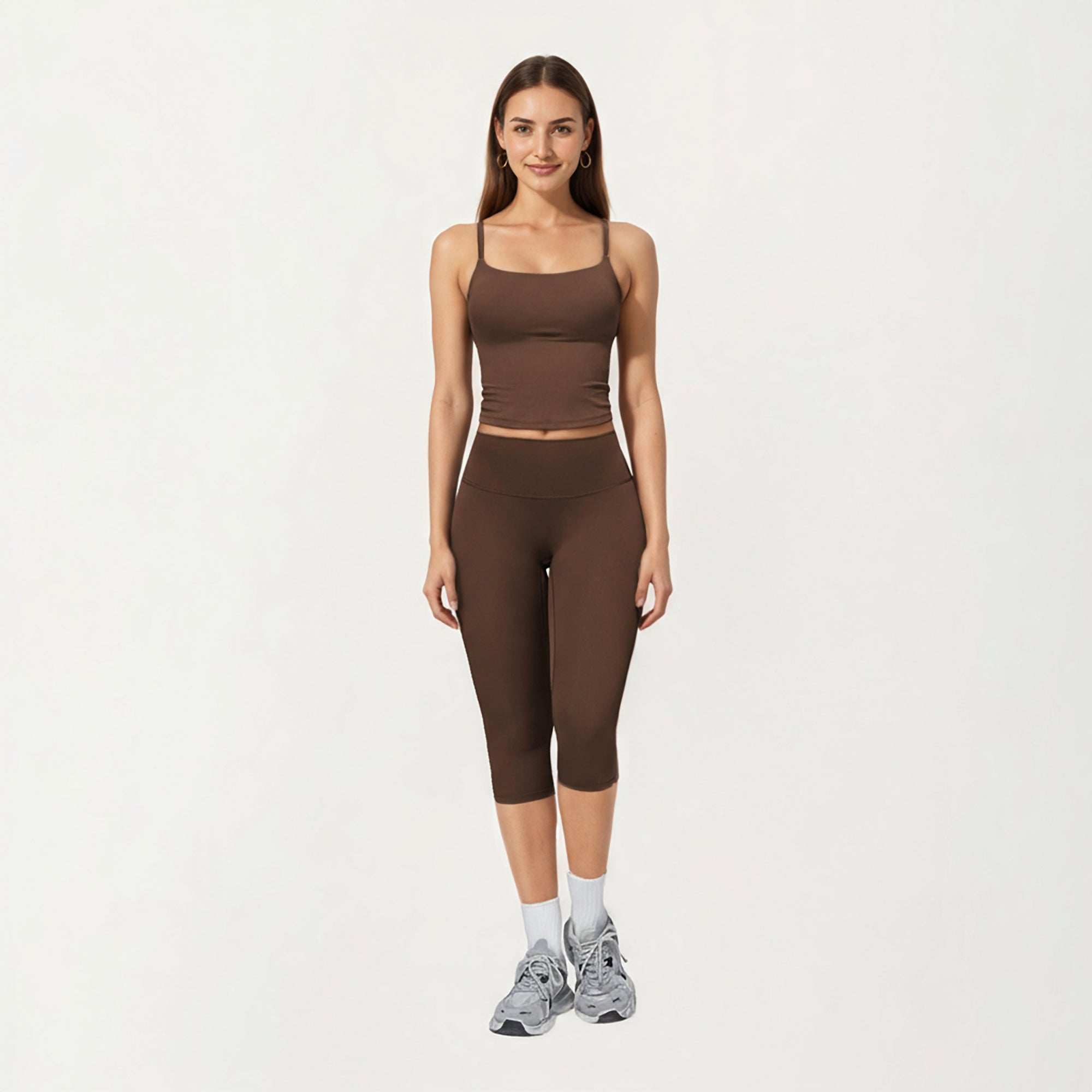 Anna-Kaci Active Women's Fitted Spaghetti Strap Square Neck Stretch Camisole Top