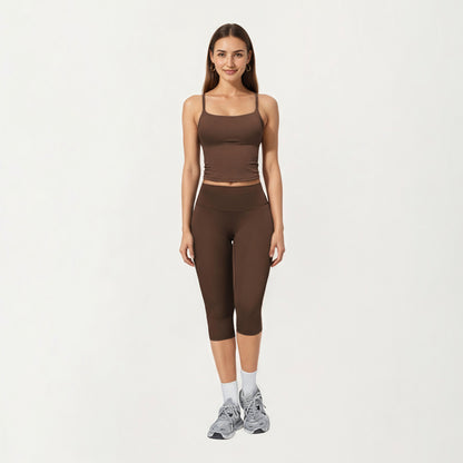 Anna-Kaci Active Women's Fitted Spaghetti Strap Square Neck Stretch Camisole Top