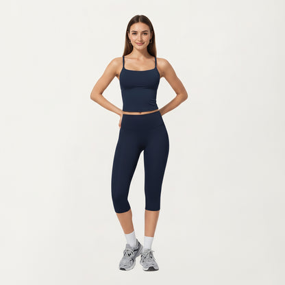 Anna-Kaci Active Women's Fitted Spaghetti Strap Square Neck Stretch Camisole Top