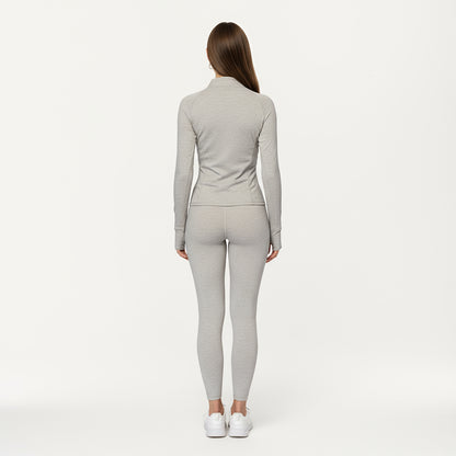 Anna-Kaci Active Women's Long Sleeve Zip-Up Mock Neck Active Jacket with Thumbhole Cuffs