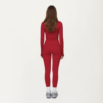 Anna-Kaci Active Women's Long Sleeve Zip-Up Mock Neck Active Jacket with Thumbhole Cuffs