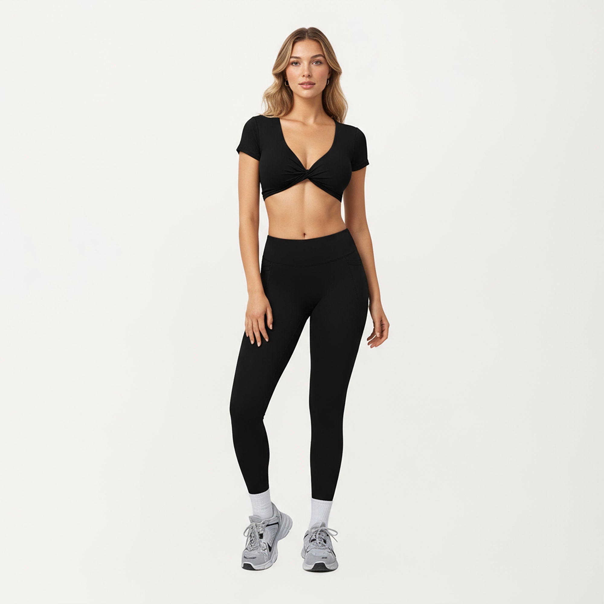 Anna-Kaci Active Women's High Waist Full Length Leggings with Side Pockets and Smooth Compression Fit
