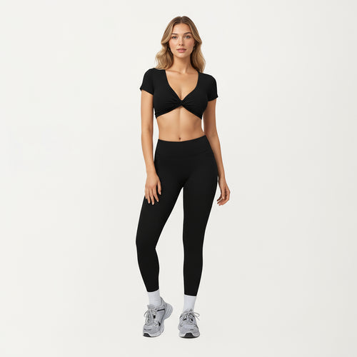 Anna-Kaci Active Women's High Waist Full Length Leggings with Side Pockets and Smooth Compression Fit