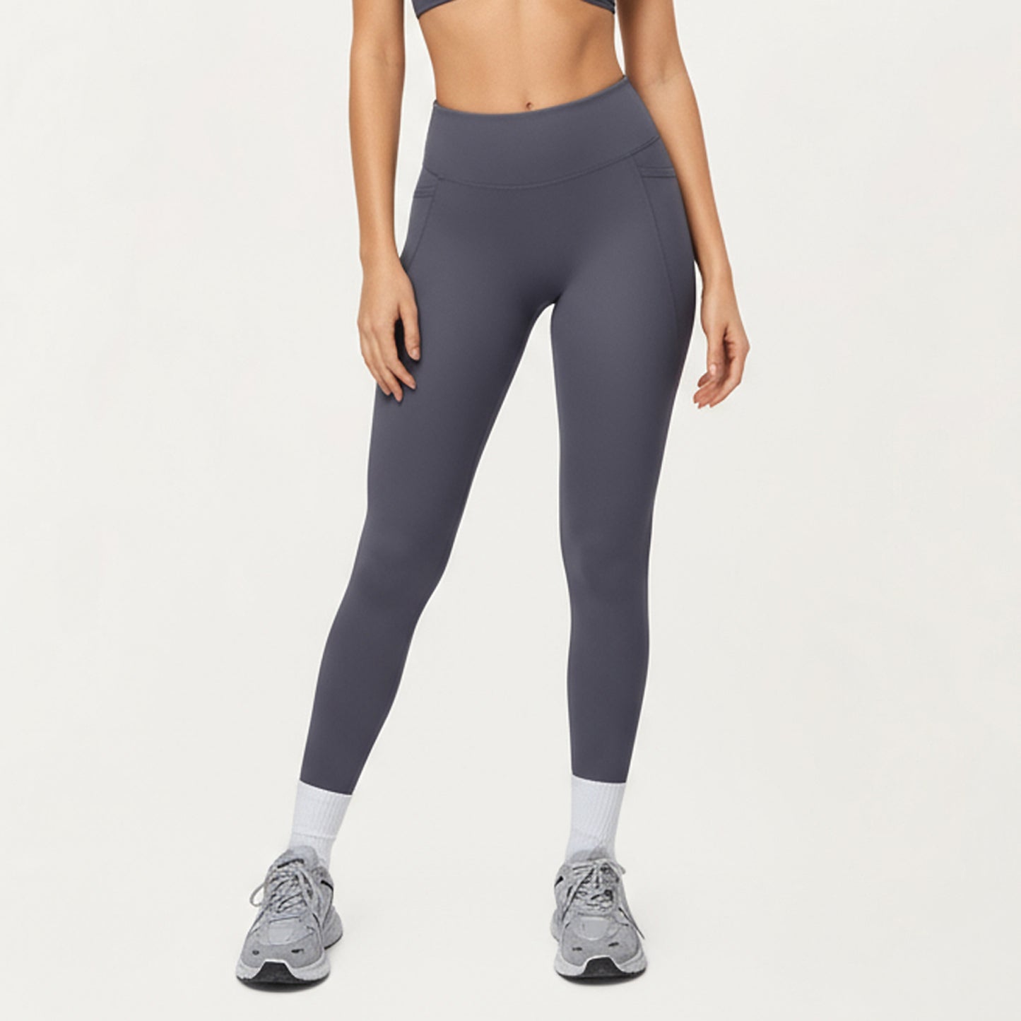 Anna-Kaci Active Women's High Waist Full Length Leggings with Side Pockets and Smooth Compression Fit