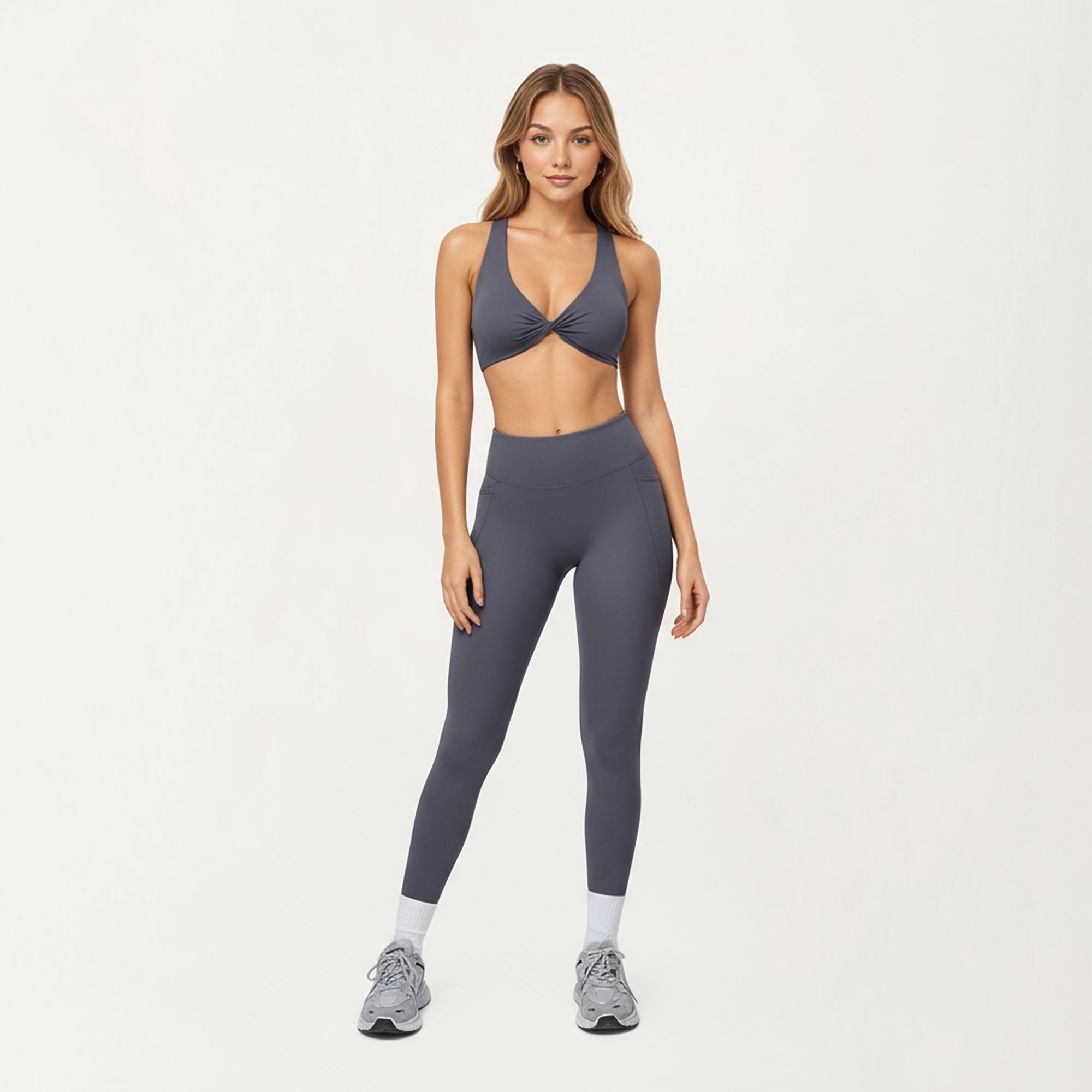 Anna-Kaci Active Women's High Waist Full Length Leggings with Side Pockets and Smooth Compression Fit