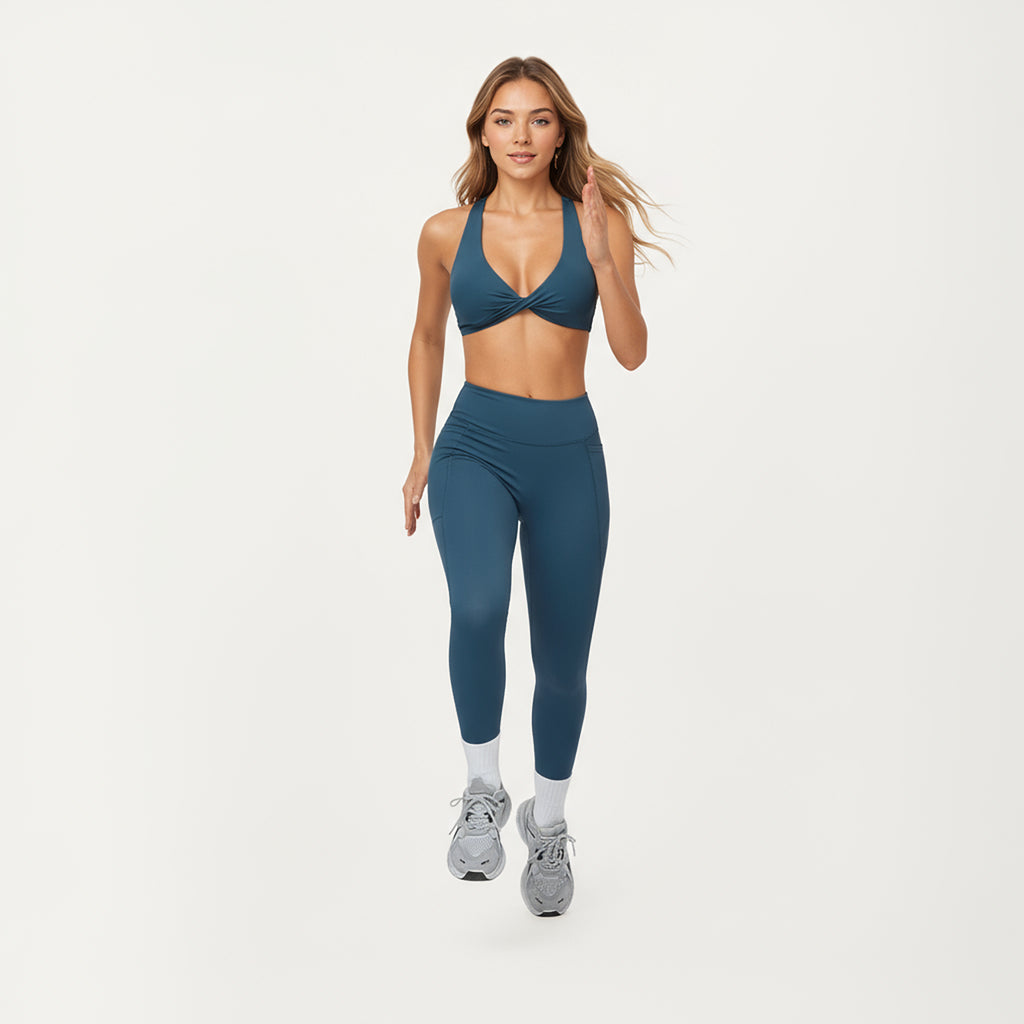 Anna-Kaci Active Women's High Waist Full Length Leggings with Side Pockets and Smooth Compression Fit