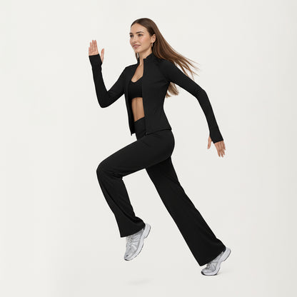 Anna-Kaci Active Women's High Waist Flare Yoga Pants with Stretch Fabric and Smooth Compression Fit