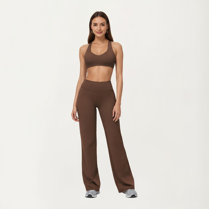 Anna-Kaci Active Women's High Waist Flare Yoga Pants with Stretch Fabric and Smooth Compression Fit