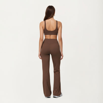 Anna-Kaci Active Women's High Waist Flare Yoga Pants with Stretch Fabric and Smooth Compression Fit