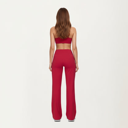 Anna-Kaci Active Women's High Waist Flare Yoga Pants with Stretch Fabric and Smooth Compression Fit