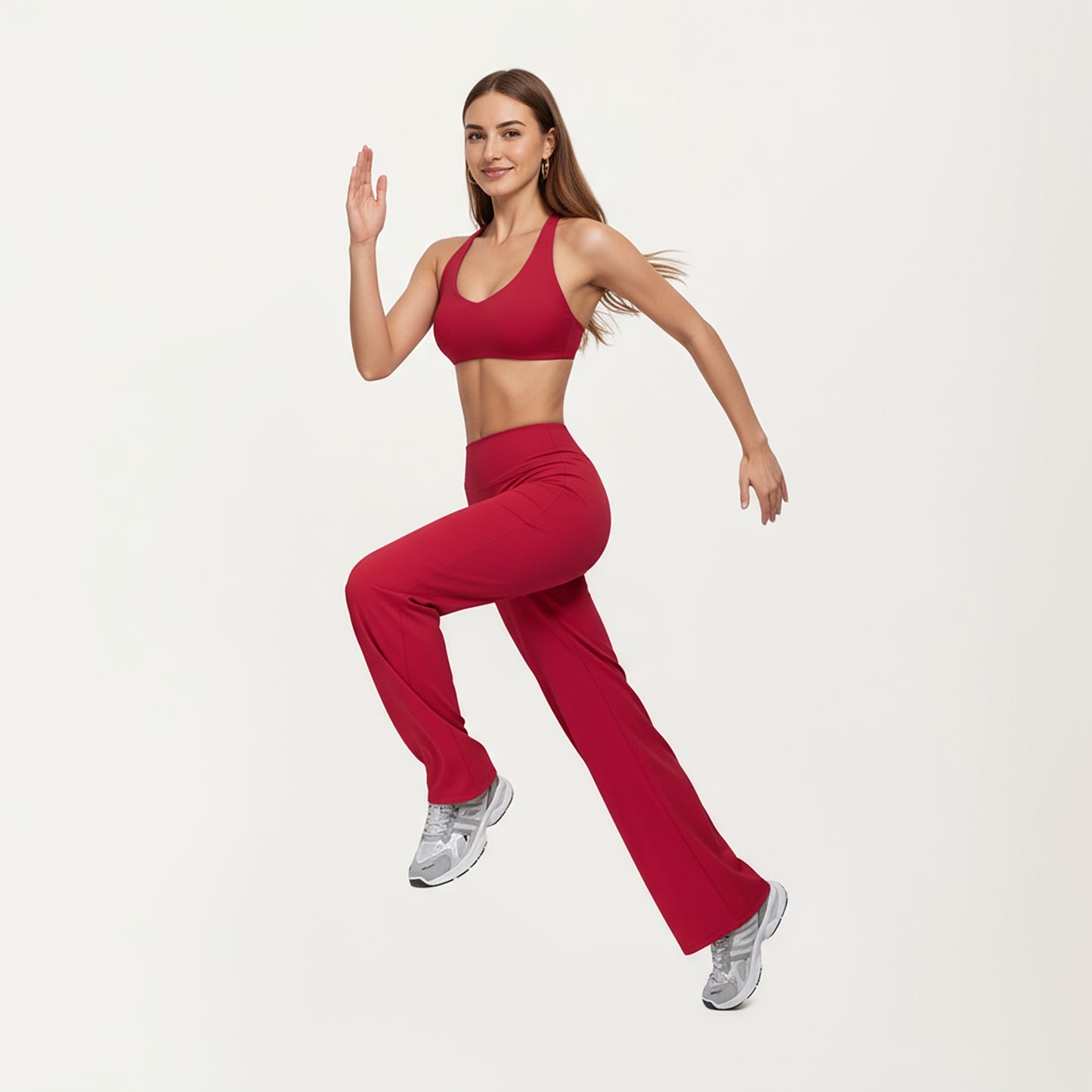 Anna-Kaci Active Women's High Waist Flare Yoga Pants with Stretch Fabric and Smooth Compression Fit