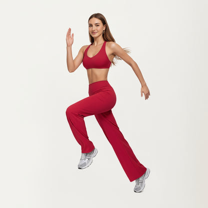 Anna-Kaci Active Women's High Waist Flare Yoga Pants with Stretch Fabric and Smooth Compression Fit