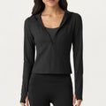 Anna-Kaci Active Women's Long Sleeve Zip Up Hoodie Jacket with Contoured Fit and Thumbhole Cuffs