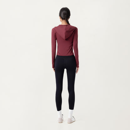 Anna-Kaci Active Women's Long Sleeve Zip Up Hoodie Jacket with Contoured Fit and Thumbhole Cuffs