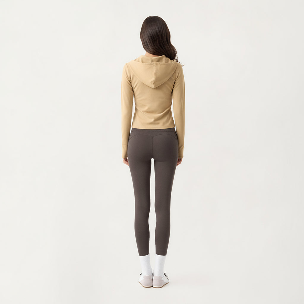 Anna-Kaci Active Women's Long Sleeve Zip Up Hoodie Jacket with Contoured Fit and Thumbhole Cuffs