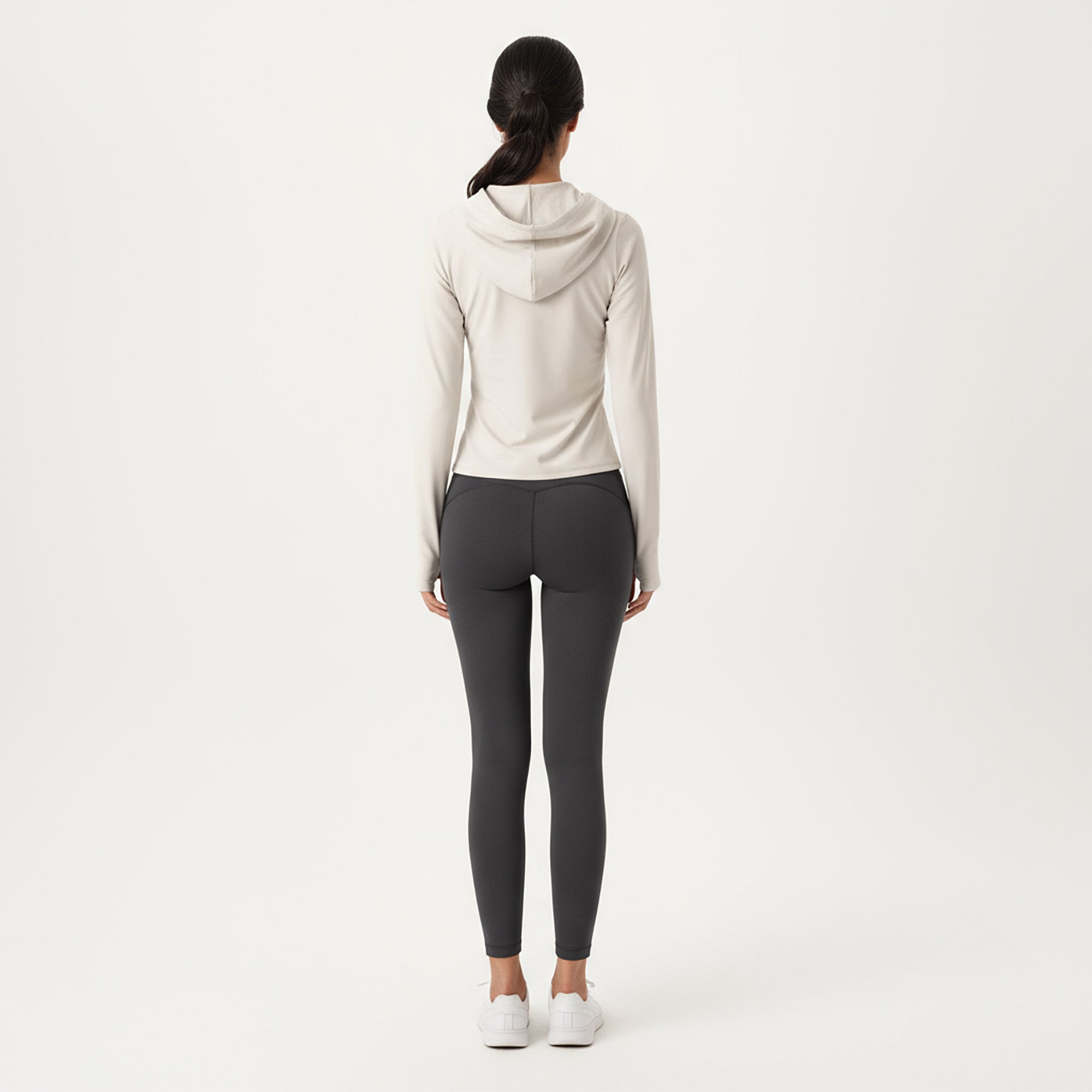 Anna-Kaci Active Women's Long Sleeve Zip Up Hoodie Jacket with Contoured Fit and Thumbhole Cuffs