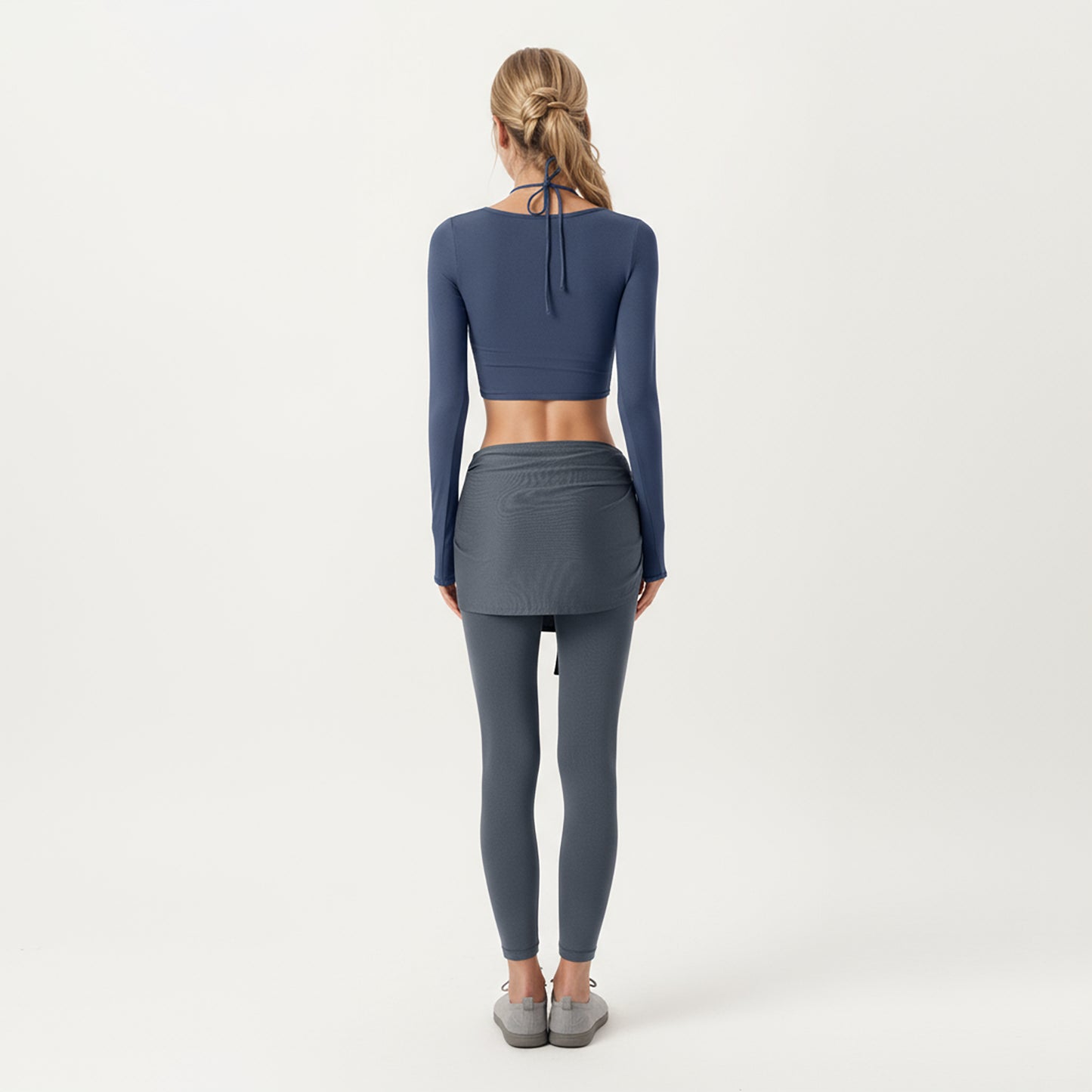 Anna-Kaci Active Women's Long Sleeve Cropped Button Front Top with Square Neckline and Fitted Silhouette