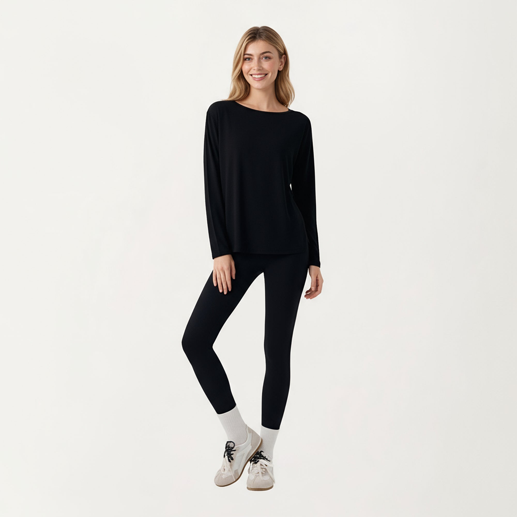 Anna-Kaci Active Women's Long Sleeve Pullover Top with Relaxed Fit and Boat Neckline