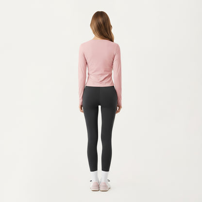 Anna-Kaci Active Women's Long Sleeve Zip Front Cropped Jacket with Contoured Seams and Thumbhole Cuffs