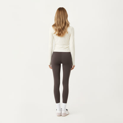 Anna-Kaci Active Women's Long Sleeve Zip Front Cropped Jacket with Contoured Seams and Thumbhole Cuffs