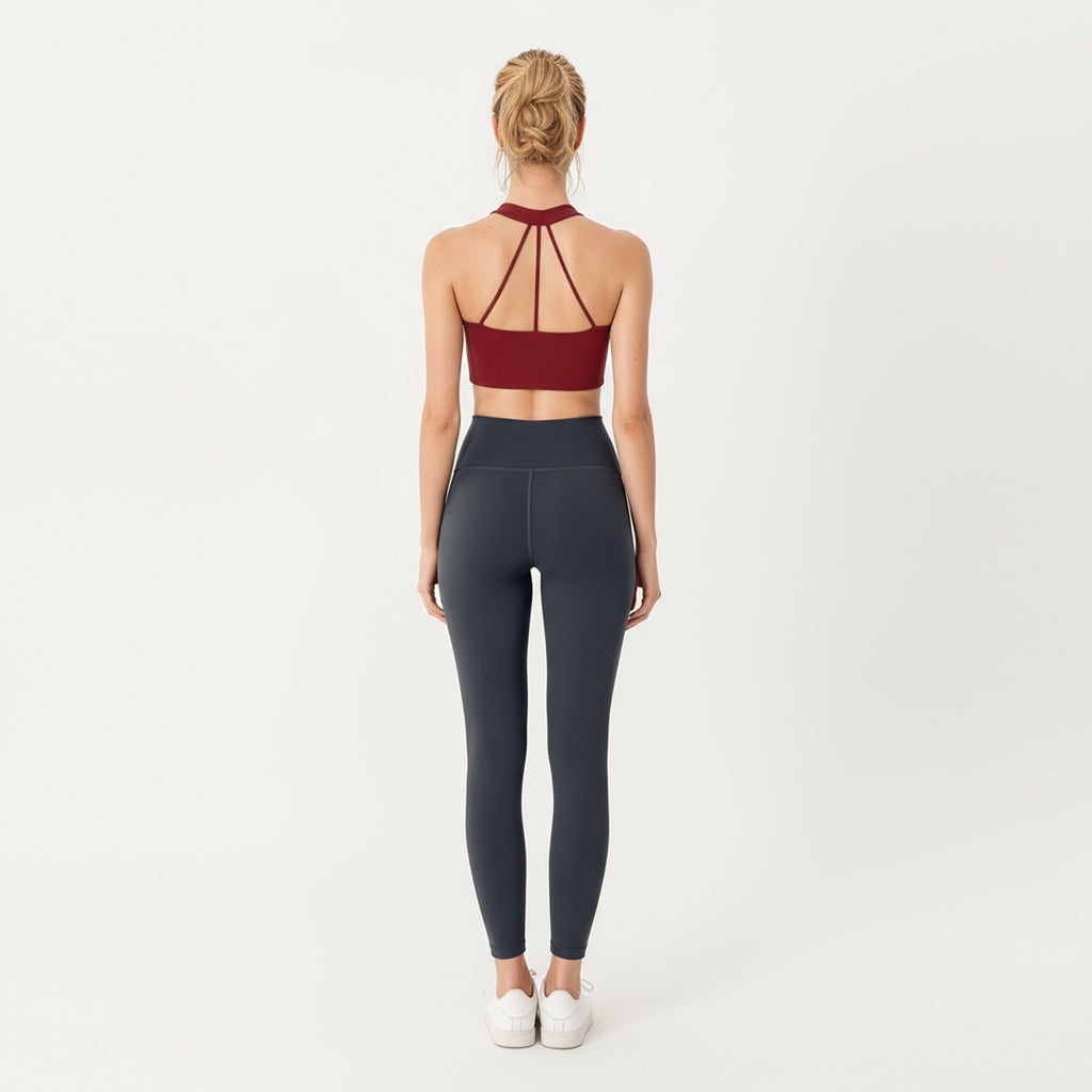 Anna-Kaci Active Women's Sleeveless Wrap Front Crop Top with Deep V-Neckline and Twisted Hem Detail