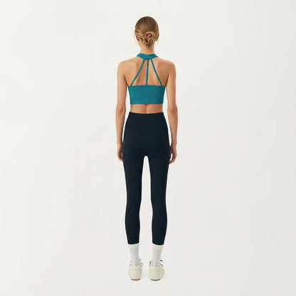 Anna-Kaci Active Women's Sleeveless Wrap Front Crop Top with Deep V-Neckline and Twisted Hem Detail