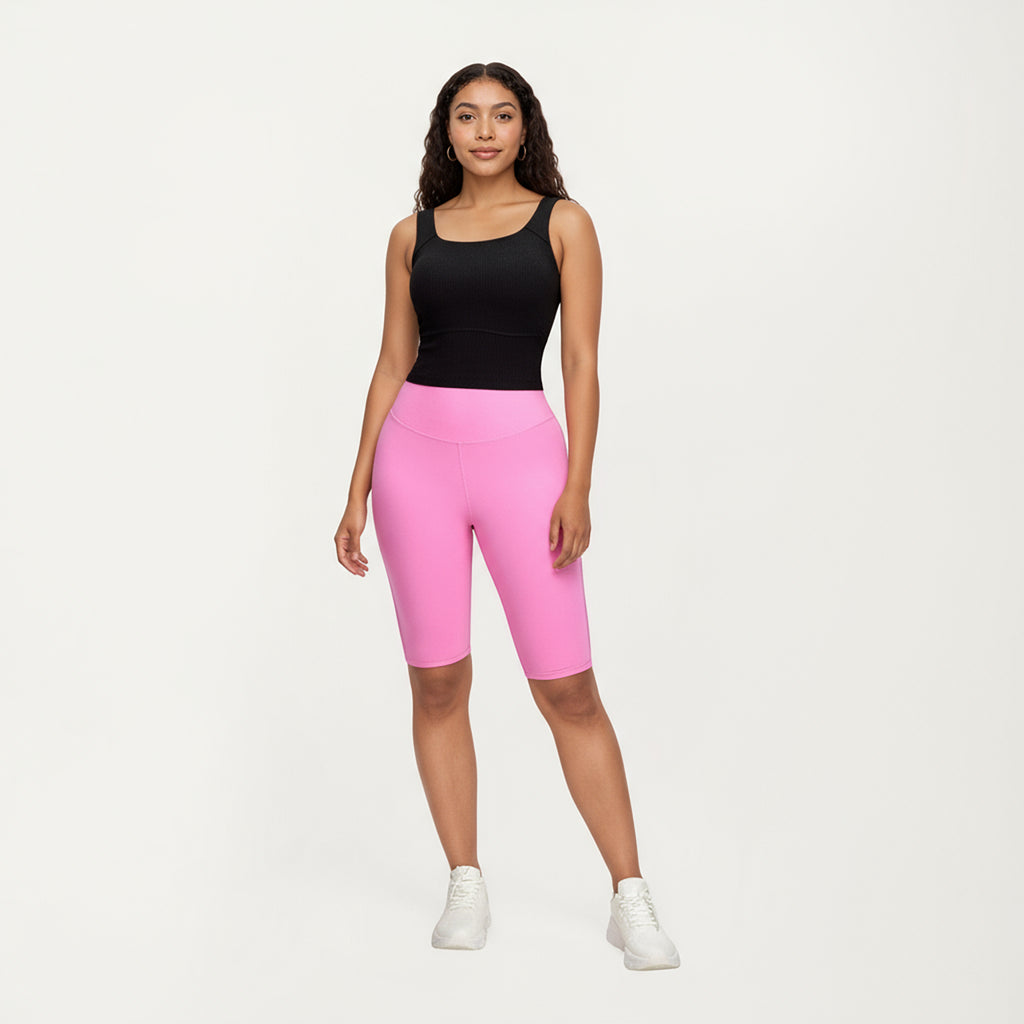 Anna-Kaci Active Women's Ribbed Square Neck Tank Top with Wide Straps and Fitted Stretch Design