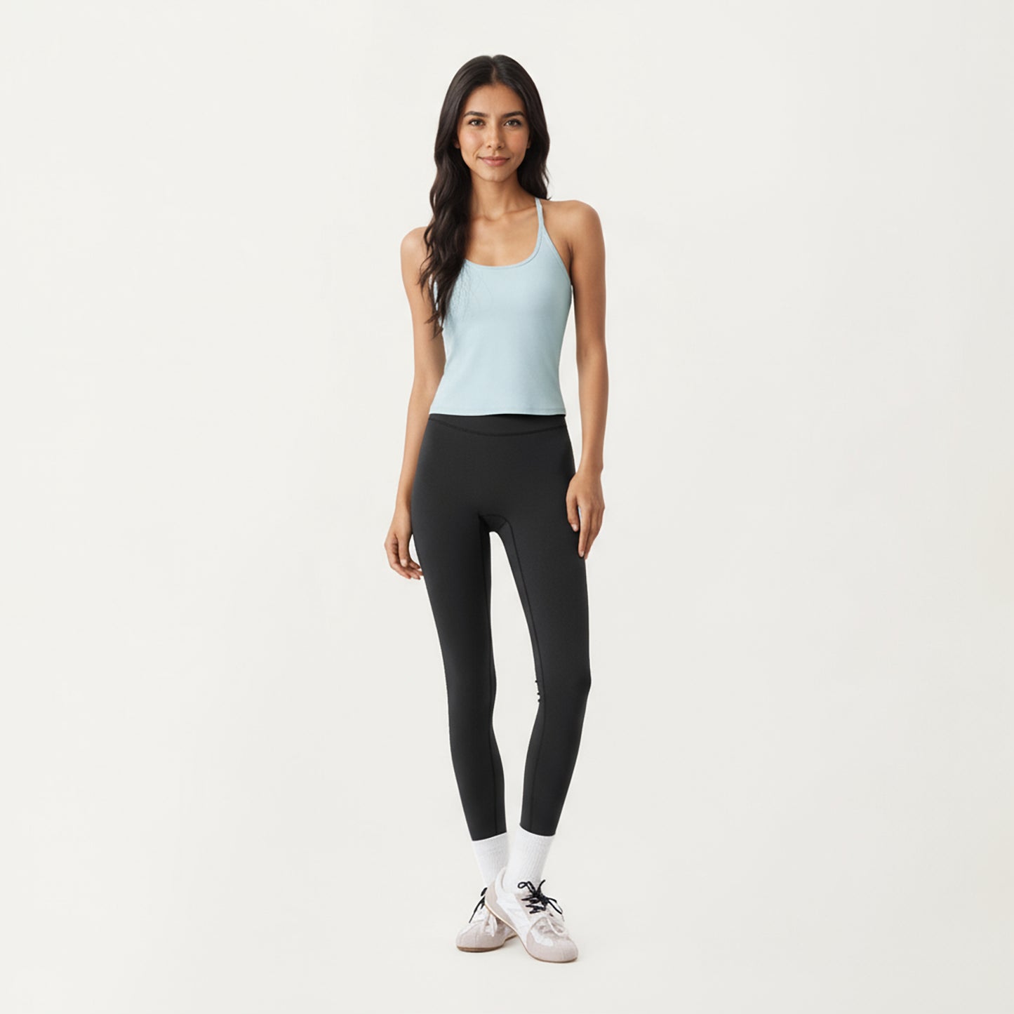 Anna-Kaci Active Women's Spaghetti Strap Scoop Neck Cami Top with Fitted Stretch Fabric and Minimalist Design