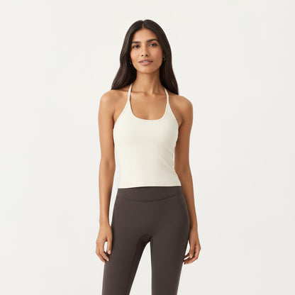 Anna-Kaci Active Women's Spaghetti Strap Scoop Neck Cami Top with Fitted Stretch Fabric and Minimalist Design