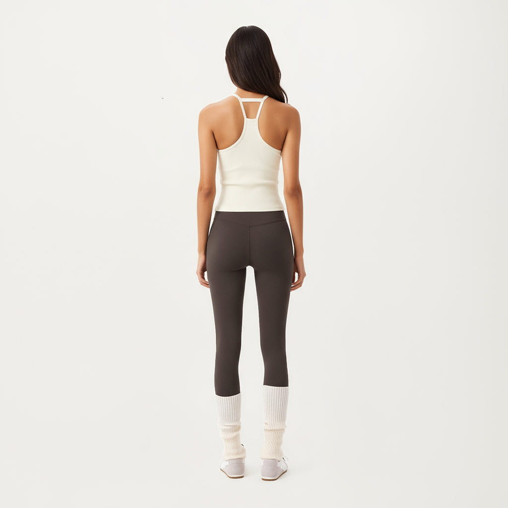 Anna-Kaci Active Women's Spaghetti Strap Scoop Neck Cami Top with Fitted Stretch Fabric and Minimalist Design