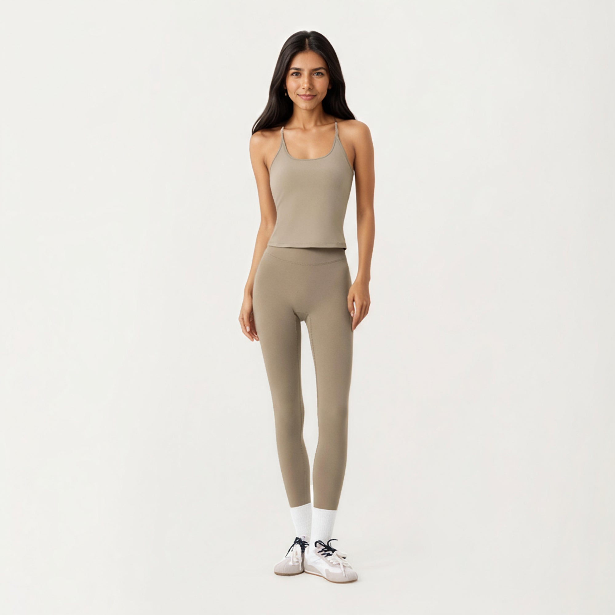 Anna-Kaci Active Women's Spaghetti Strap Scoop Neck Cami Top with Fitted Stretch Fabric and Minimalist Design