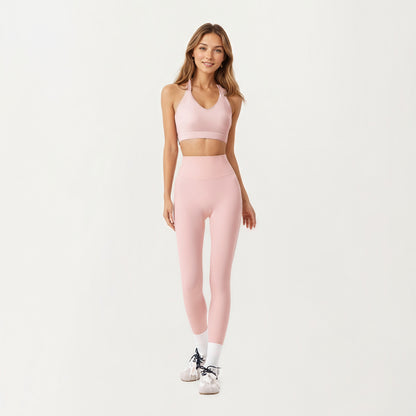 Anna-Kaci Active Women's Double Strap V-Neck Sports Bra with Smooth Stretch Fabric and Supportive Band