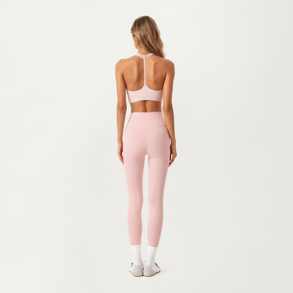 Anna-Kaci Active Women's Double Strap V-Neck Sports Bra with Smooth Stretch Fabric and Supportive Band