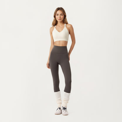 Anna-Kaci Active Women's Double Strap V-Neck Sports Bra with Smooth Stretch Fabric and Supportive Band