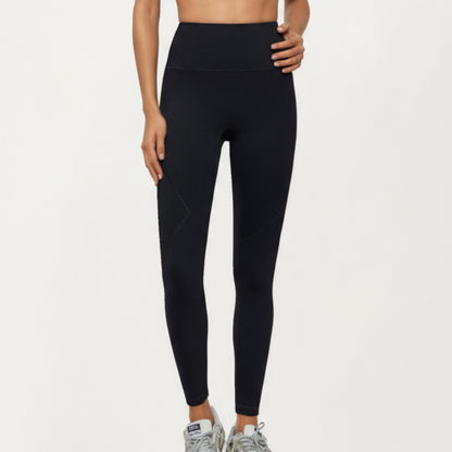 Anna-Kaci Active Women's High Waist Leggings with Contrast Seam Detailing and Stretch Compression Fit