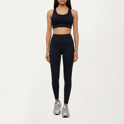 Anna-Kaci Active Women's High Waist Leggings with Contrast Seam Detailing and Stretch Compression Fit