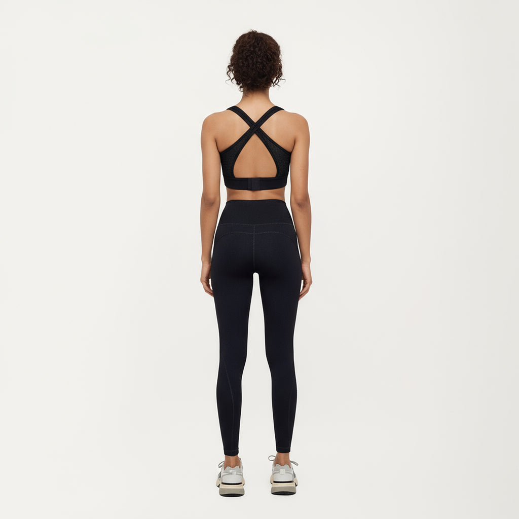 Anna-Kaci Active Women's High Waist Leggings with Contrast Seam Detailing and Stretch Compression Fit
