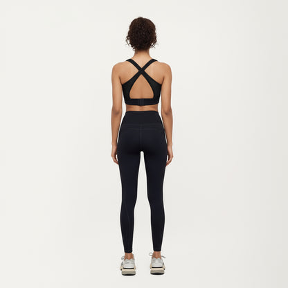 Anna-Kaci Active Women's High Waist Leggings with Contrast Seam Detailing and Stretch Compression Fit