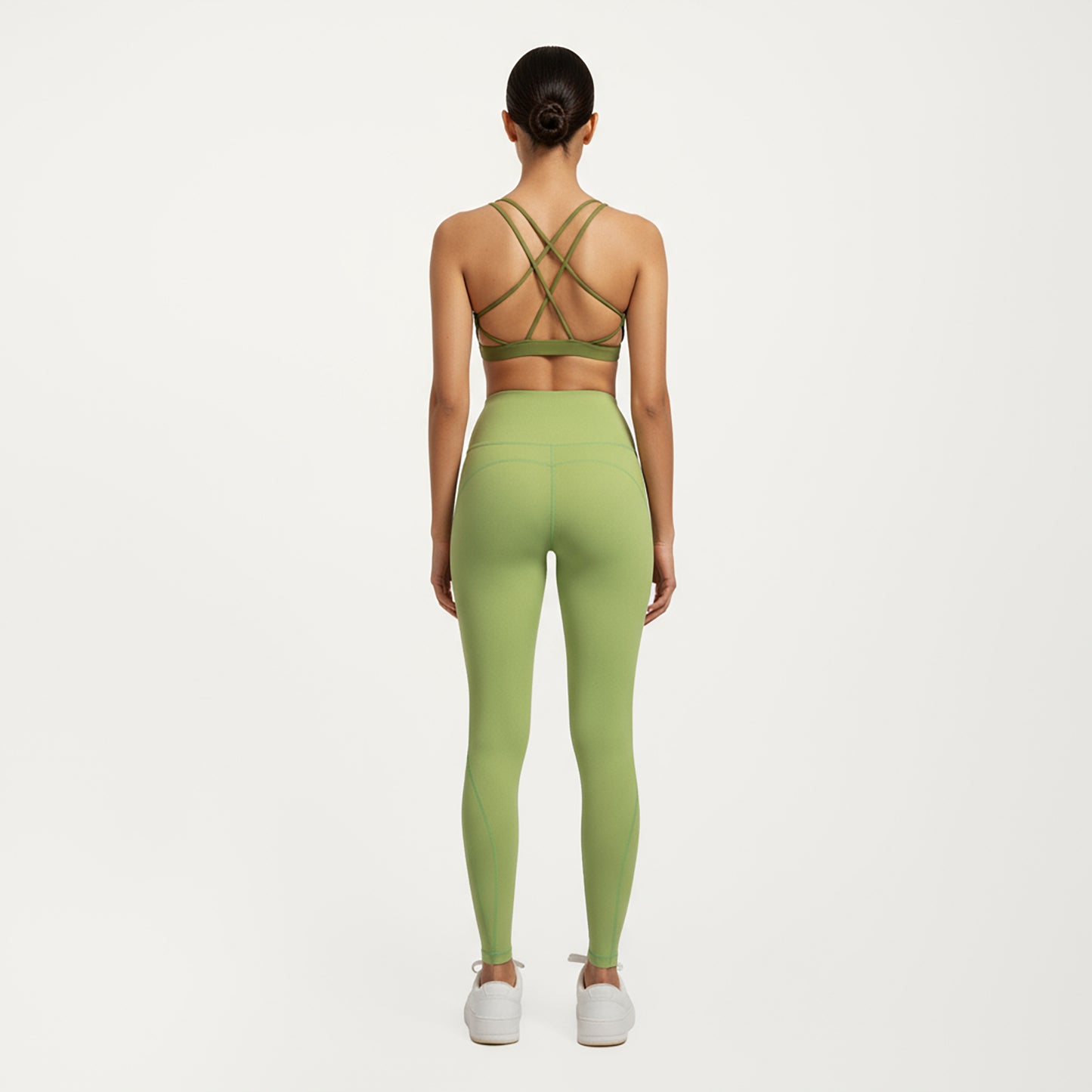 Anna-Kaci Active Women's High Waist Leggings with Contrast Seam Detailing and Stretch Compression Fit